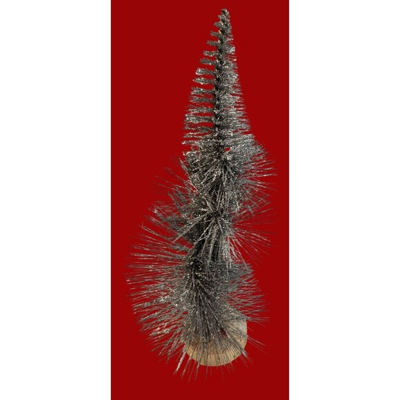 Glitter Bottle Brush Christmas Tree Set Decorative Holiday Decor 3 Pcs 6-9 Inch - Picture 9 of 10